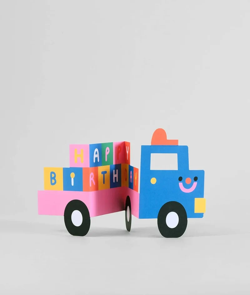 Ausklappbare Geburtstagskarte - Birthday Truck