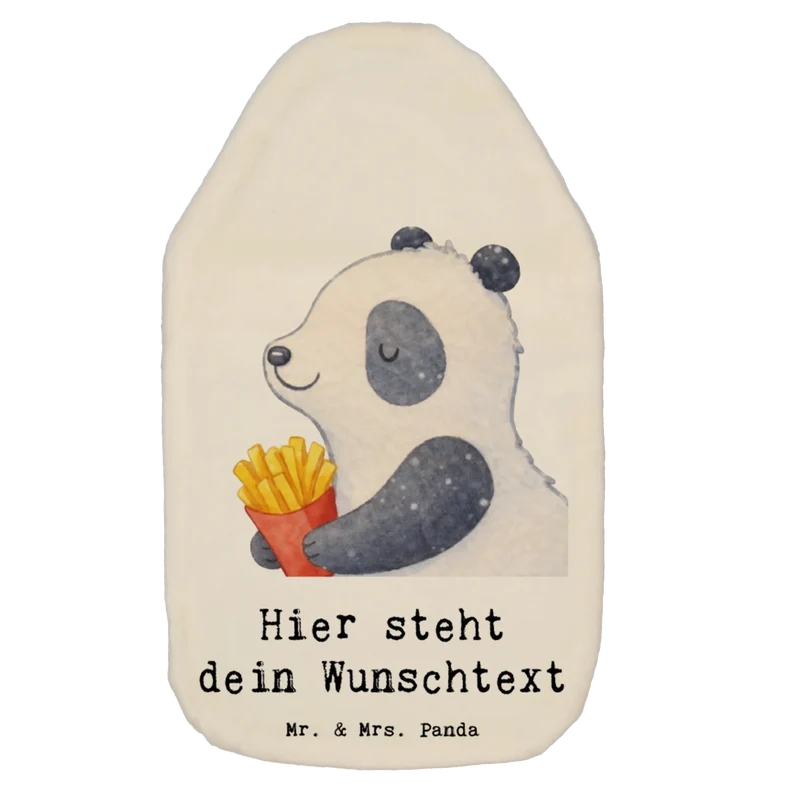 Personalisierte Wärmflasche Panda Winter Pommes