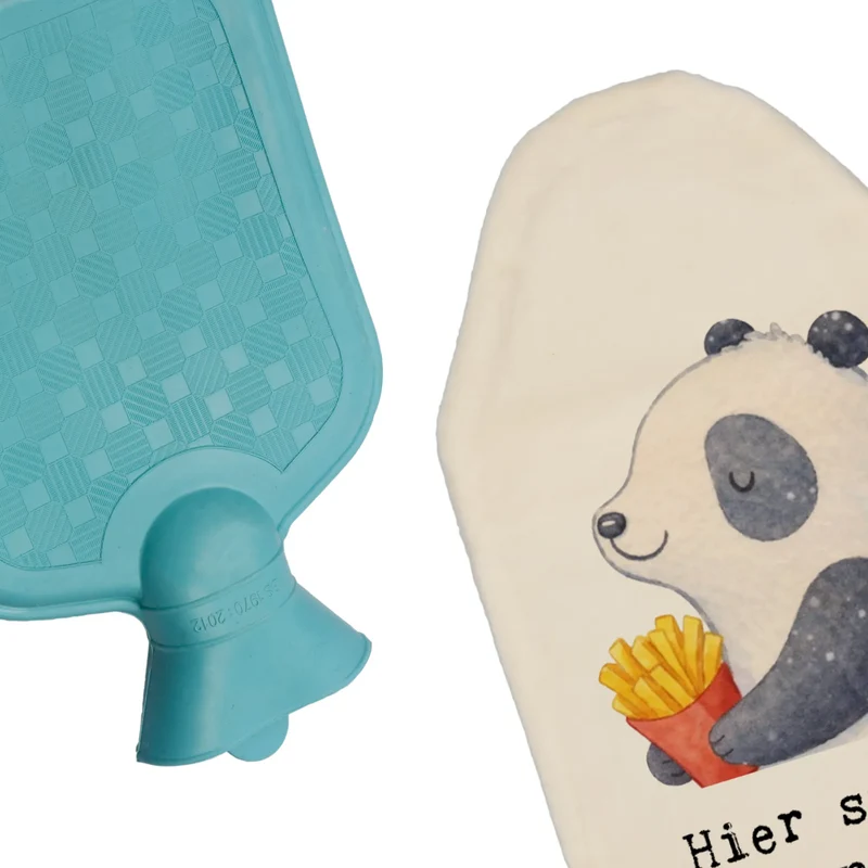 Personalisierte Wärmflasche Panda Winter Pommes