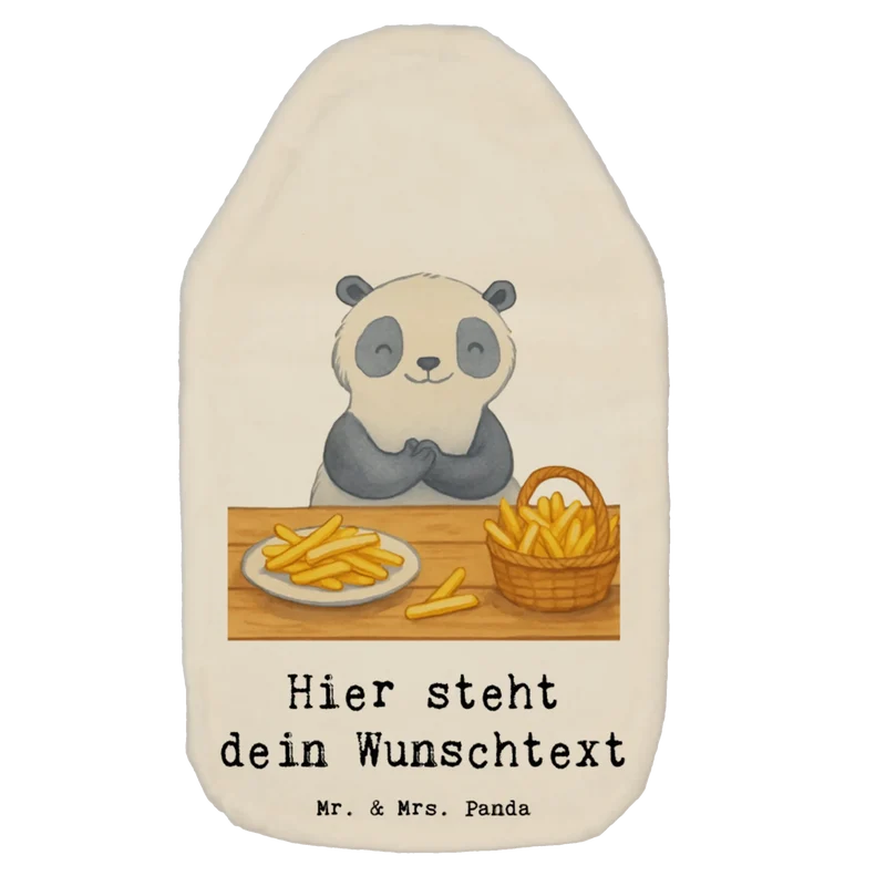 Personalisierte Wärmflasche Panda Pommes Gebet