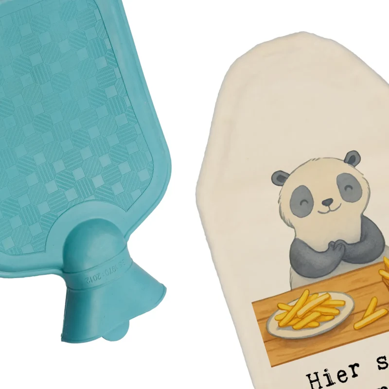 Personalisierte Wärmflasche Panda Pommes Gebet