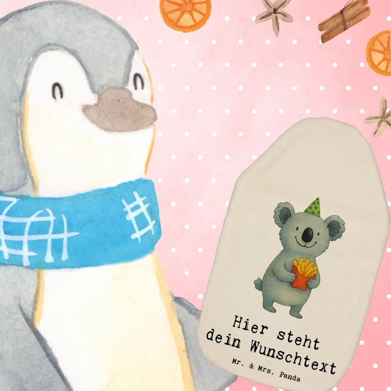 Personalisierte Wärmflasche Koala Pommes