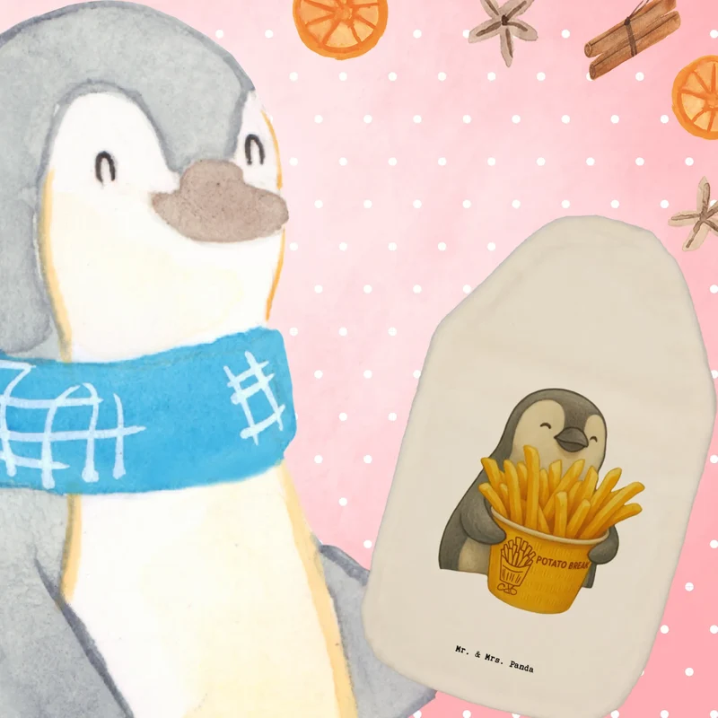 Wärmflasche Pinguin Pommes Eimer