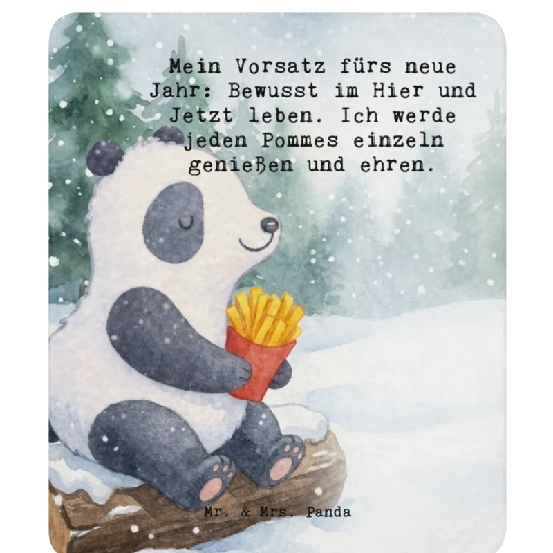 Sherpa Kuscheldecke Panda Winter Pommes Design