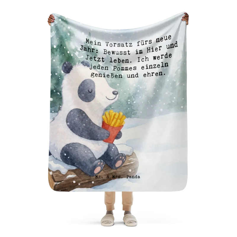 Sherpa Kuscheldecke Panda Winter Pommes Design