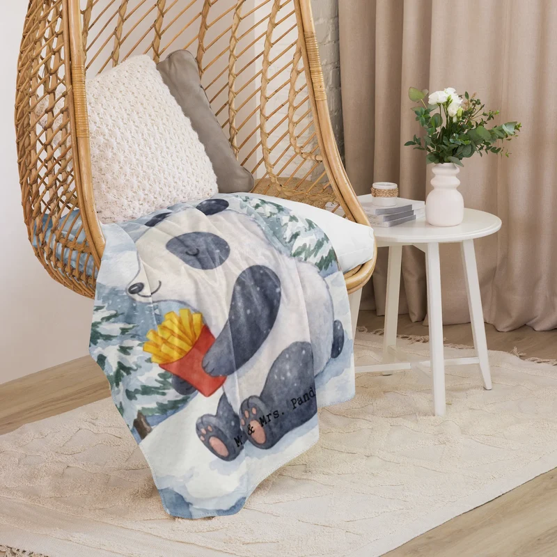 Sherpa Kuscheldecke Panda Winter Pommes Design