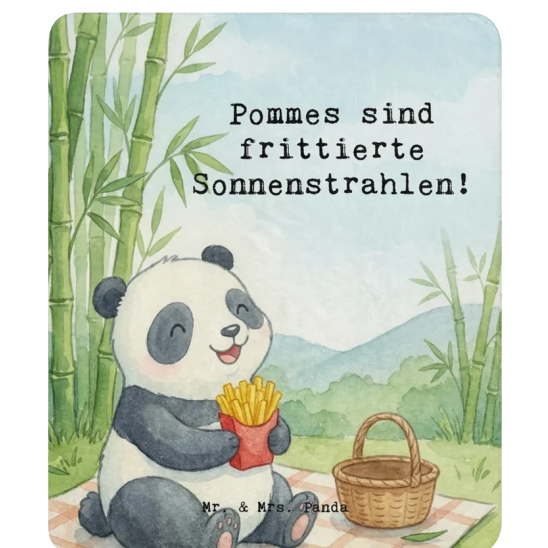 Sherpa Kuscheldecke Panda beflügelt Pommes Design