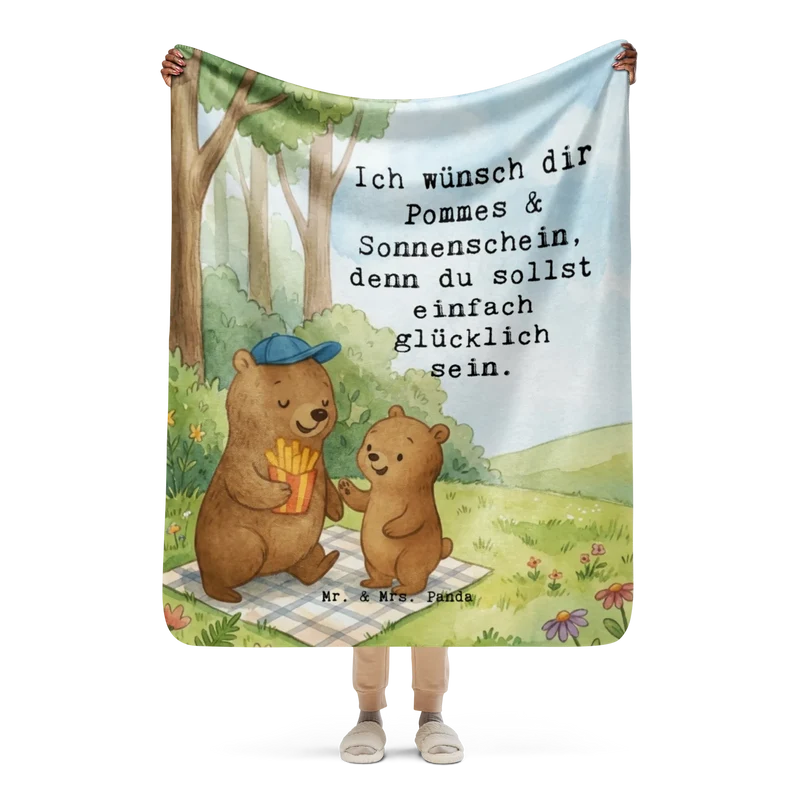 Sherpa Kuscheldecke Bär Kind Pommes Design