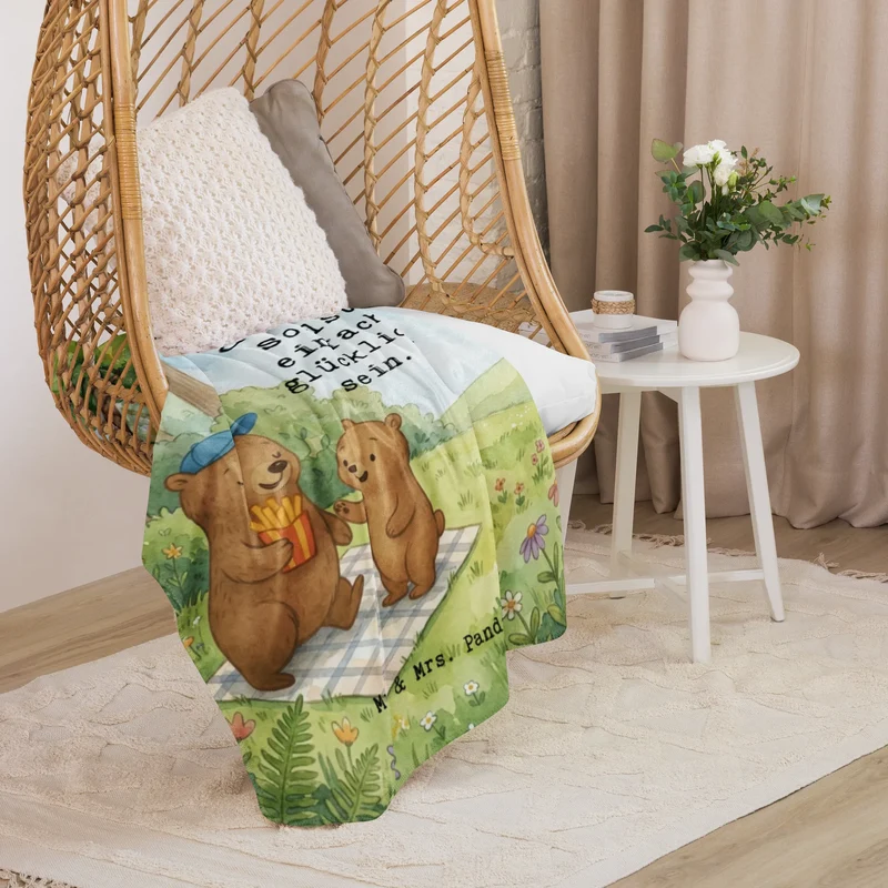 Sherpa Kuscheldecke Bär Kind Pommes Design
