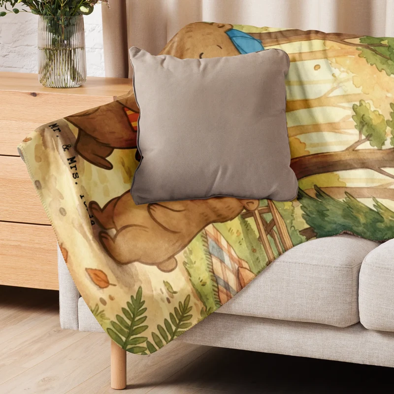 Sherpa Kuscheldecke Bär Kind Pommes Design