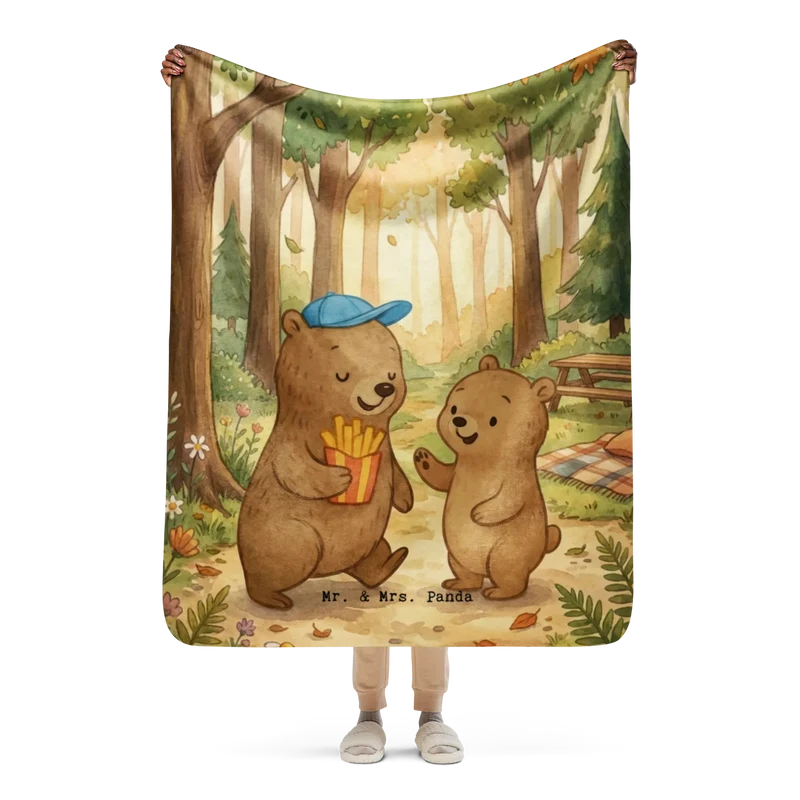 Sherpa Kuscheldecke Bär Kind Pommes Design