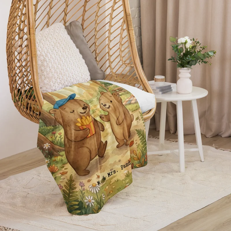 Sherpa Kuscheldecke Bär Kind Pommes Design