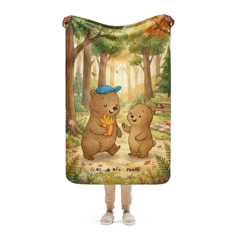 Sherpa Kuscheldecke Bär Kind Pommes Design