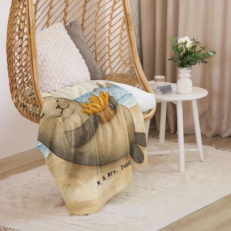 Sherpa Kuscheldecke Robbe Pommes Design