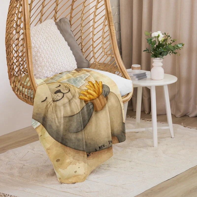 Sherpa Kuscheldecke Robbe Pommes Design