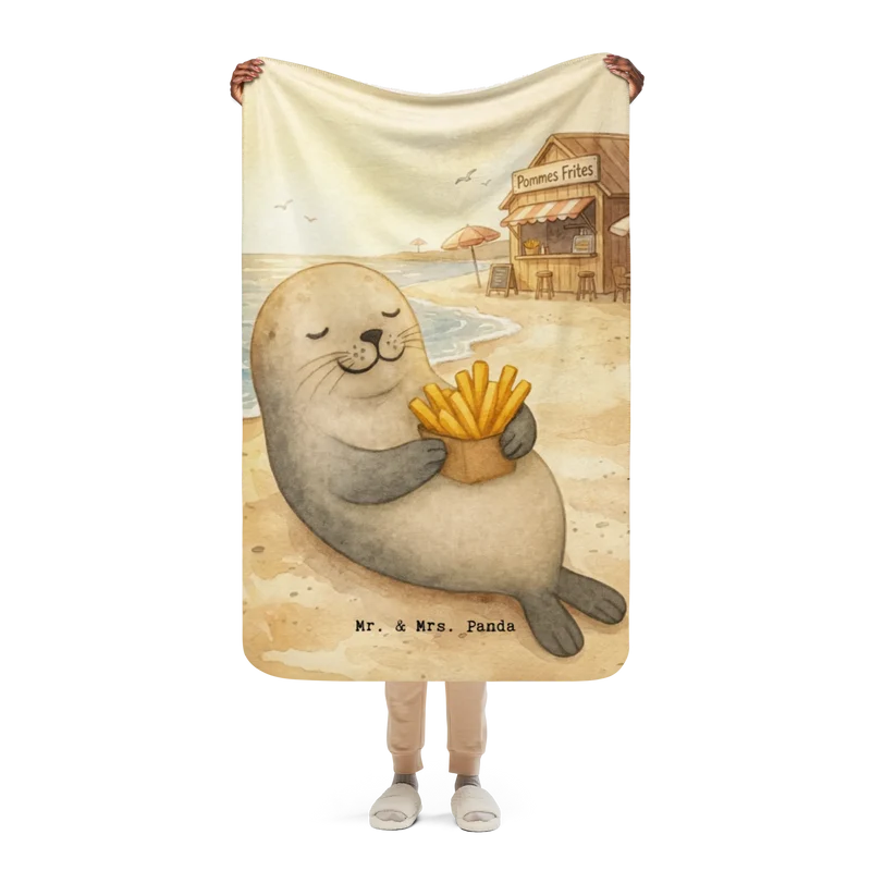 Sherpa Kuscheldecke Robbe Pommes Design