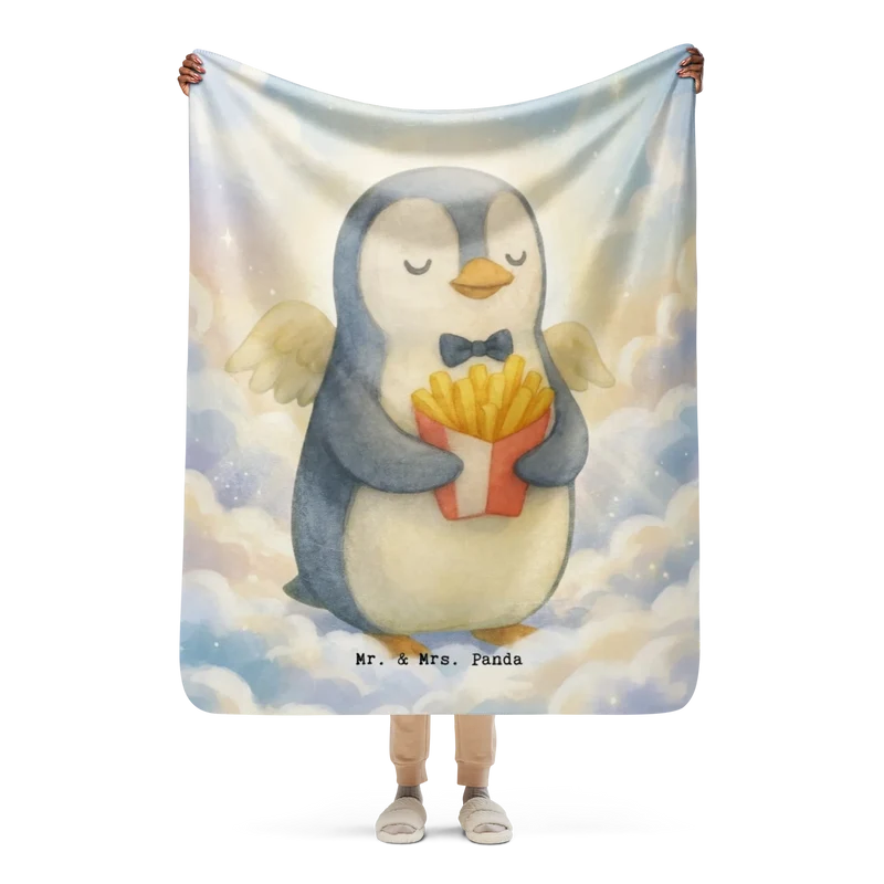 Sherpa Kuscheldecke Pinguin Engel Pommes Design