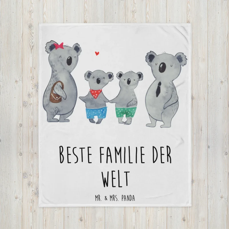 Kuscheldecke Koala Familie zwei