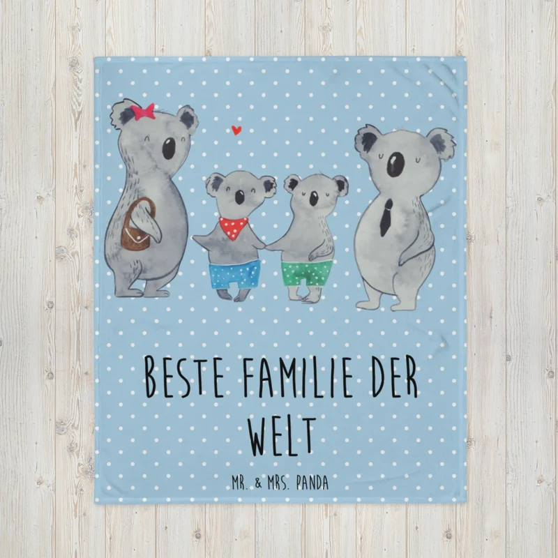 Kuscheldecke Koala Familie zwei