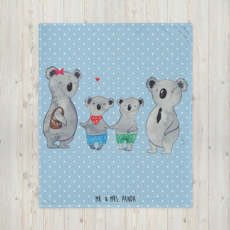 Kuscheldecke Koala Familie zwei