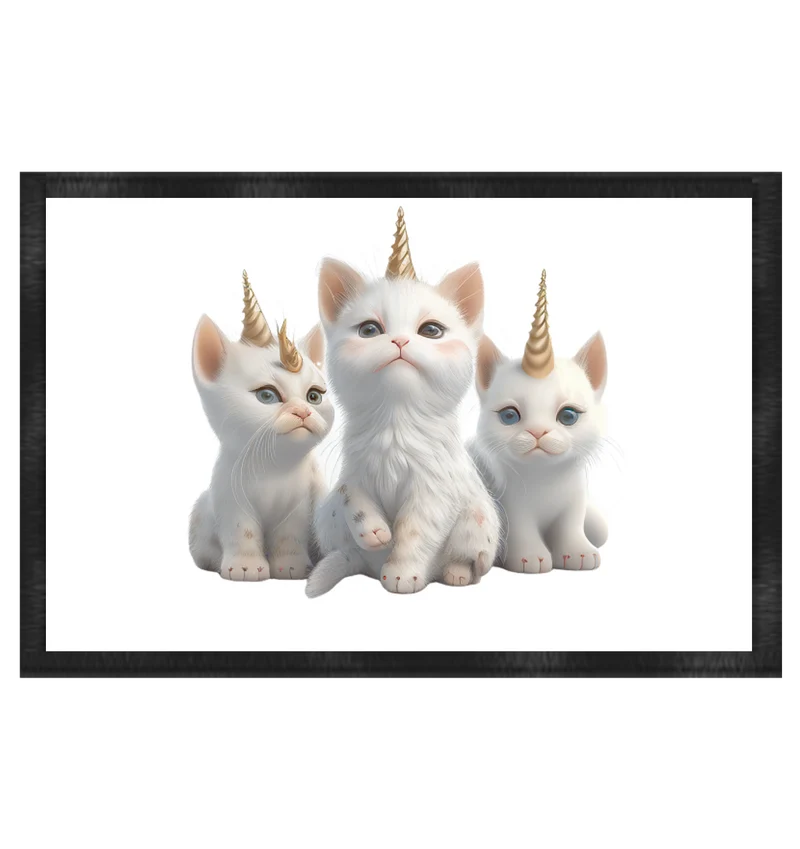 Fußmatte 60x40cm "Katzen-Trio"- Gemeinsam durch dick und dünn -