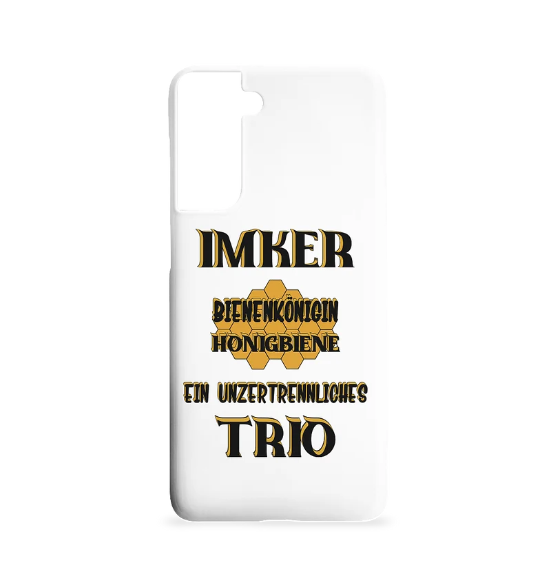 Imker- Bienenkönigin und Honigbiene einTeam, schwarzes Design - Samsung S21 Handyhülle