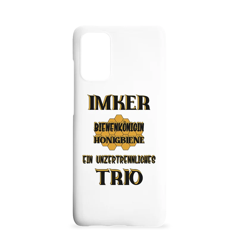 Imker- Bienenkönigin und Honigbiene einTeam, schwarzes Design - Samsung S20+ Handyhülle