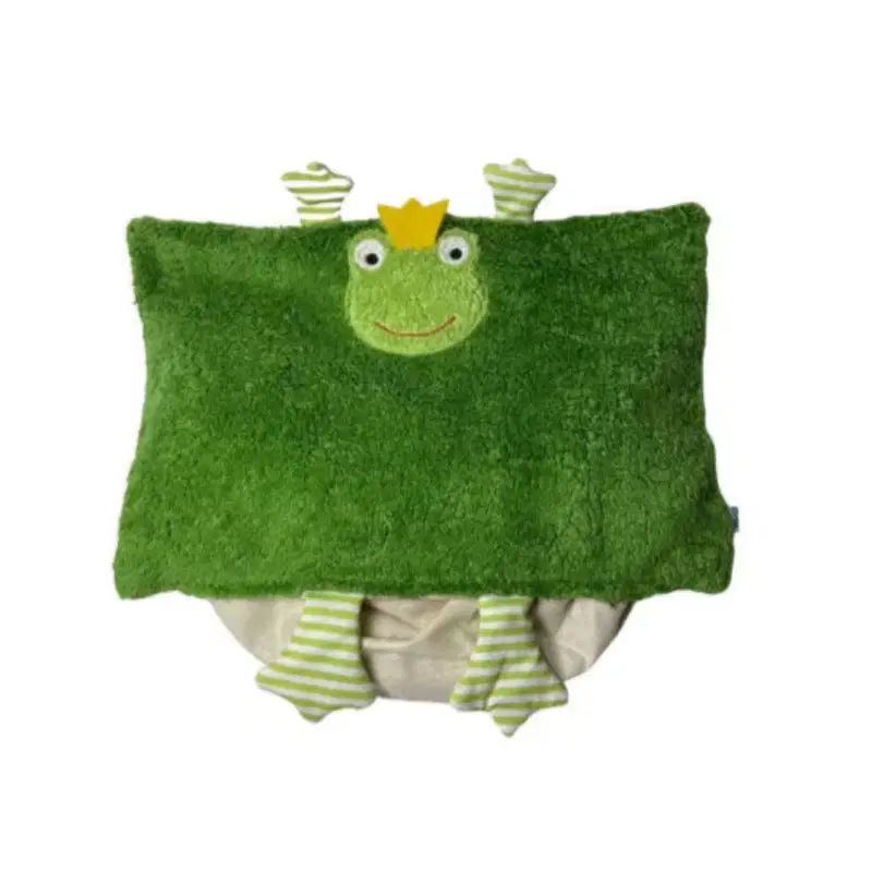 Bio Kuschelkissen Frosch aus Baumwolle – Spelzfüllung, GOTS