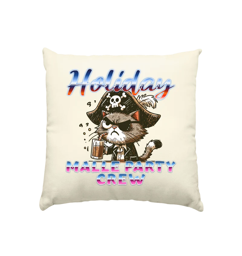 Urlaub- Party Crew - Kissen natur 40x40cm