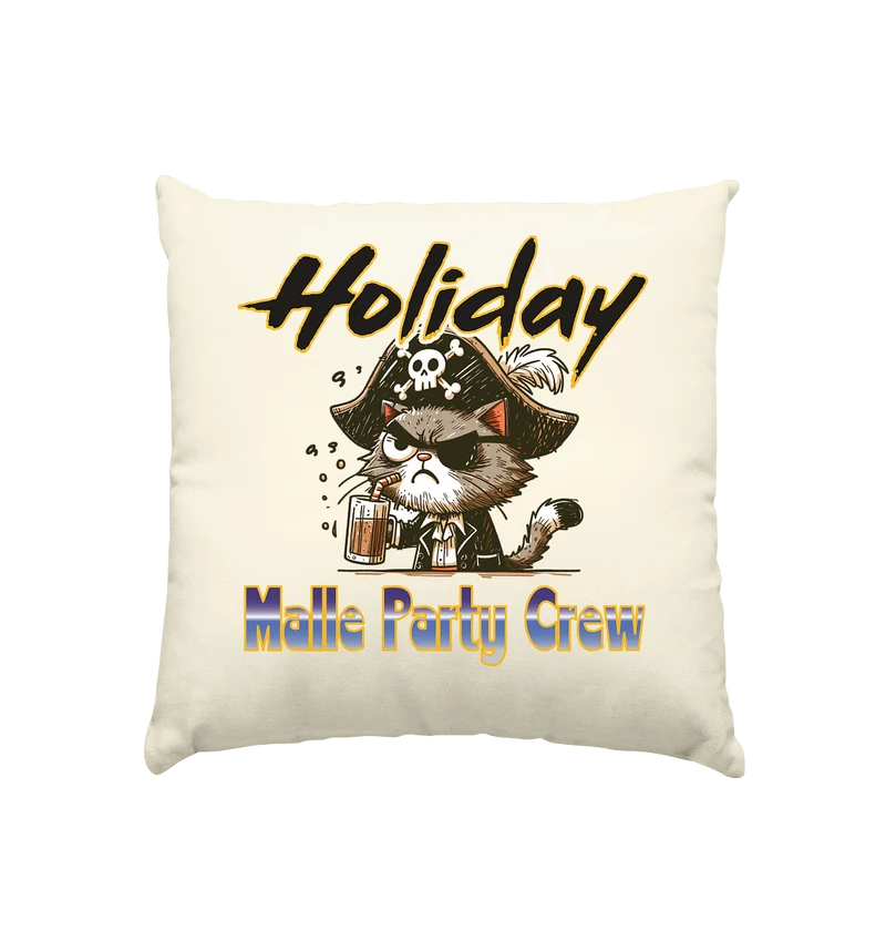Urlaubsshirt Malle Crew - Kissen natur 40x40cm