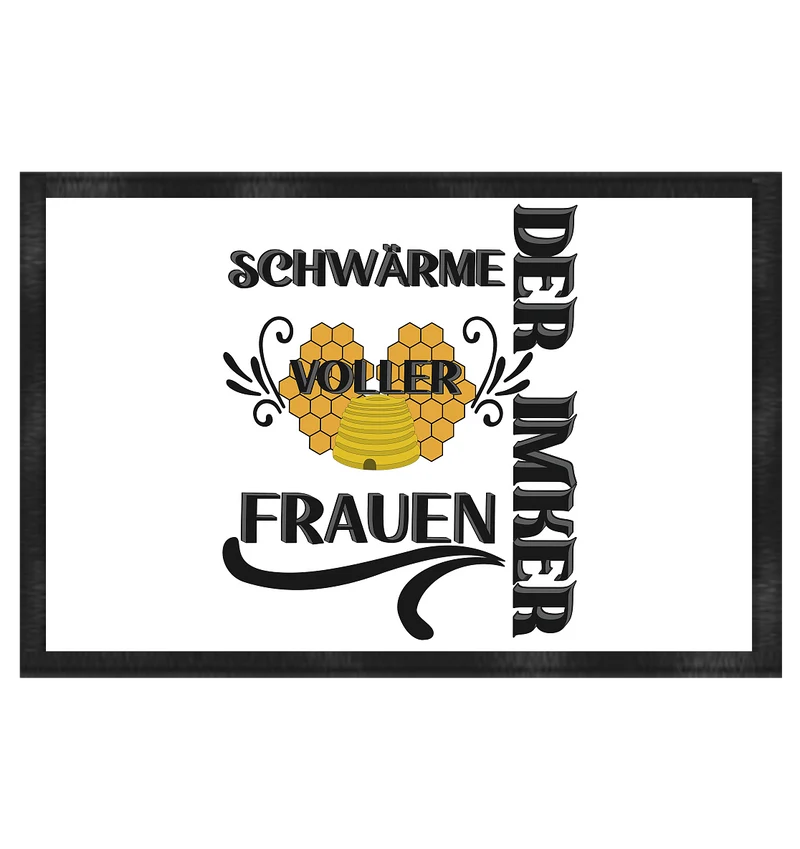 Der Imker, schwärme voller Frauen, Imkerei, Helden, schwarzes Design - Fußmatte 60x40cm
