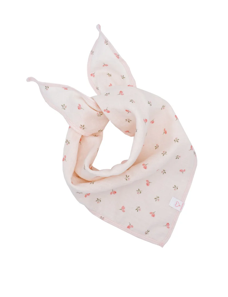 Tuch Musselin zum Binden blassrosa-pink-blümchen