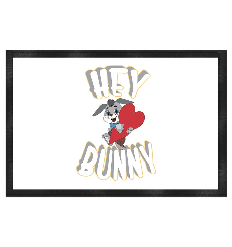 Hey Bunny, Valentine, Valentinstag am 14. Februar, Geschenkideen - Fußmatte 60x40cm