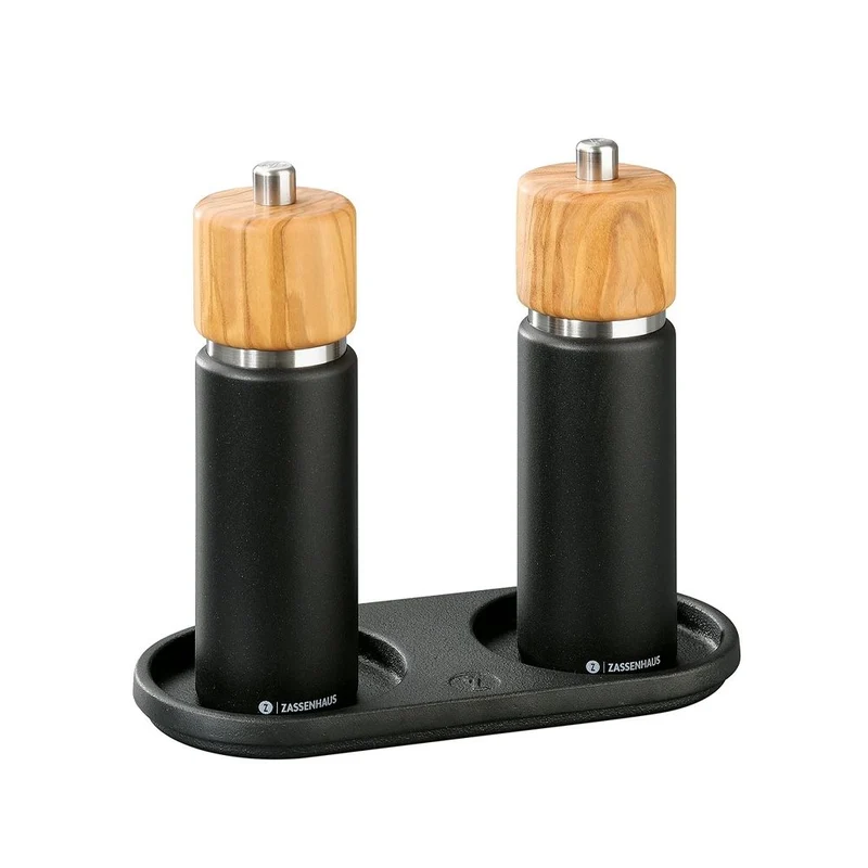 Zassenhaus Mühlenuntersetzer, Gusseisen - #036077Zassenhaus Coaster for Pepper & Salt Mill Set, Olive Wood, max. ⌀ 6 cm / 2.36" - #036022