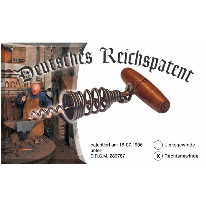 Holland-Cunz Federkorkenzieher mit Griff im Mahagoni-Stil, Retro-Design
