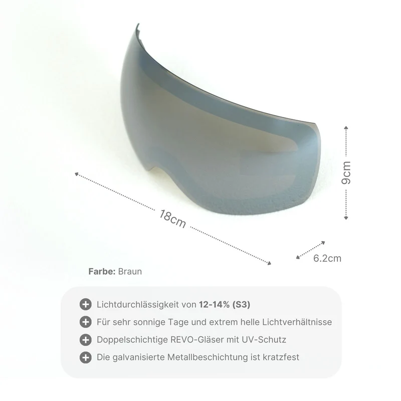 Wechselglas für magnetische Skibrille Skibrillenglas Ersatzglas Snowboardbrillenglas