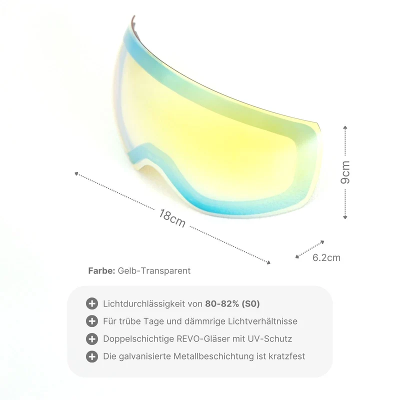 Wechselglas für magnetische Skibrille Skibrillenglas Snowboardbrillenglas Ersatzglas