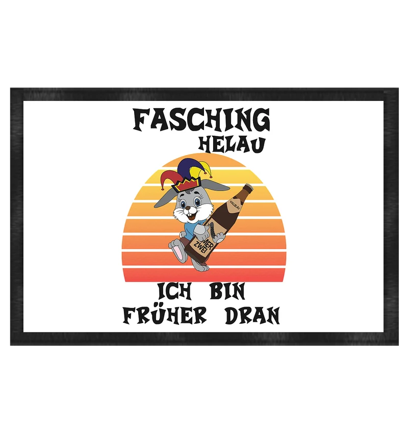 Fasching Helau, Osterhase feiert Karneval, Helau - Fußmatte 60x40cm