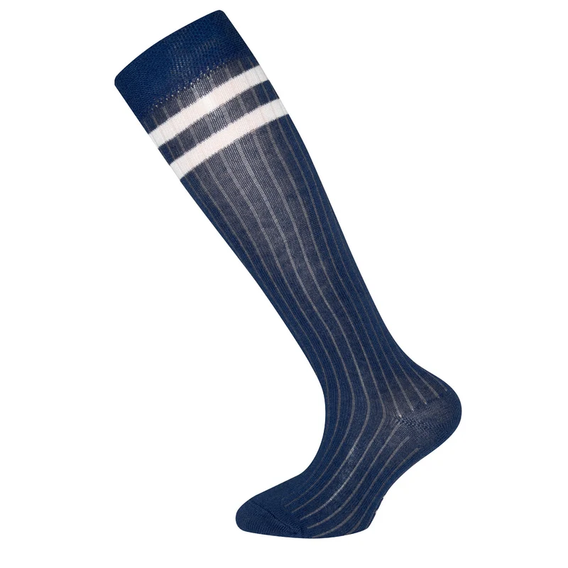 Kniestrumpf Rippe Navy