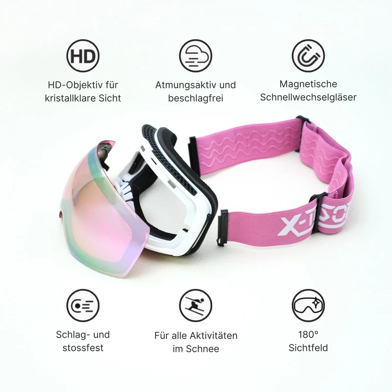 Magnetische Wintersportbrille Schutzbrille Snowboardbrille Skibrille