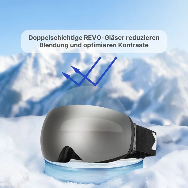 Magnetische Schutzbrille Snowboardbrille Skibrille Wintersportbrille