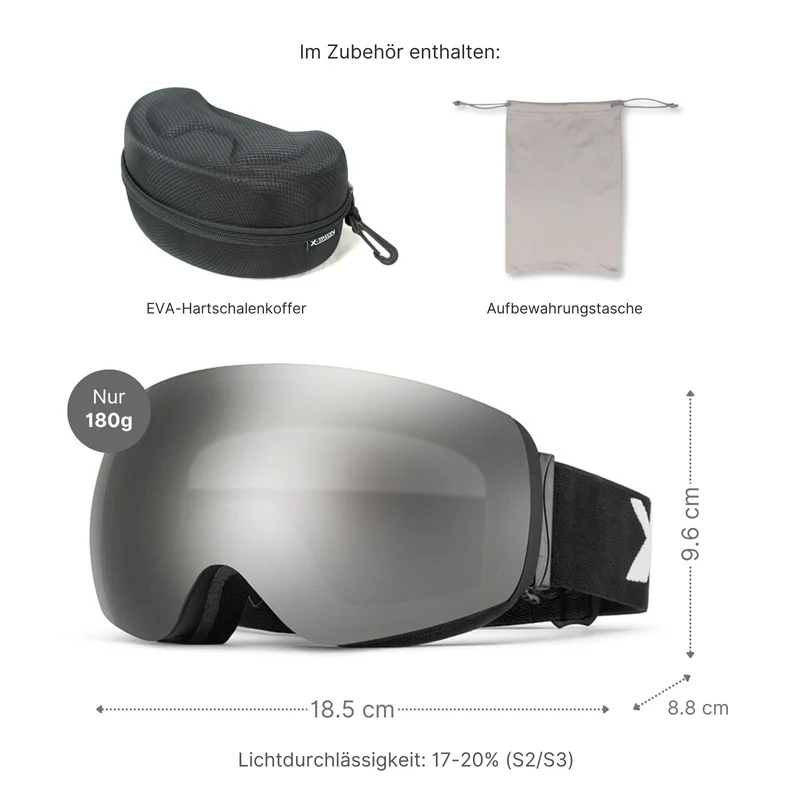 Magnetische Schutzbrille Snowboardbrille Skibrille Wintersportbrille