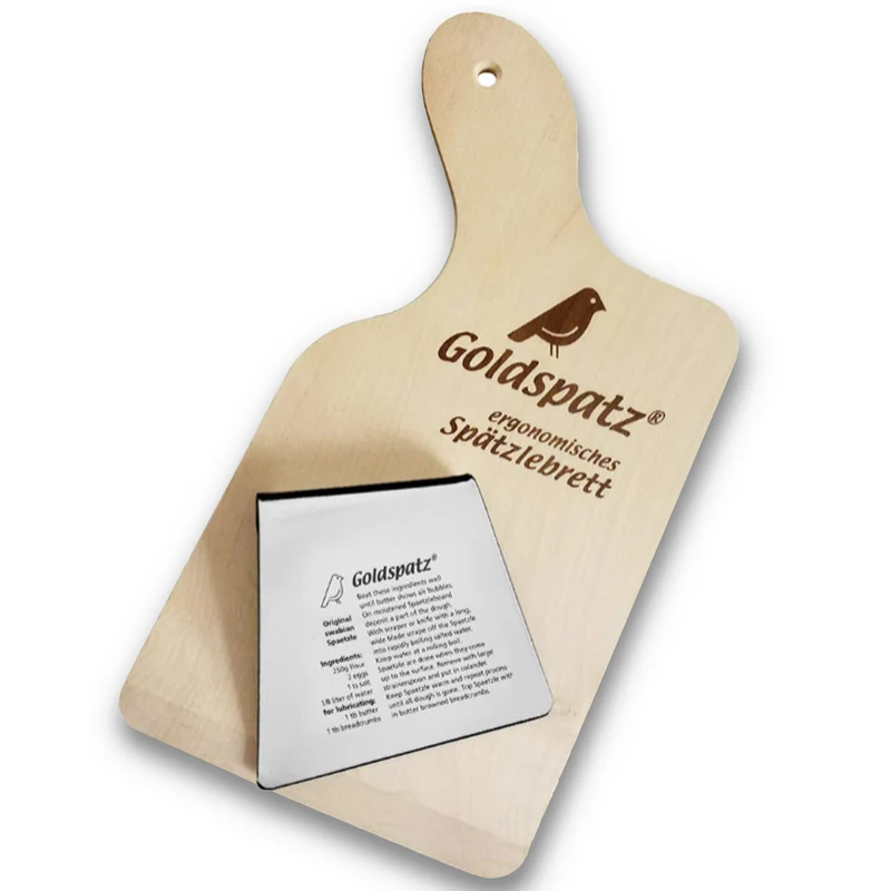 Goldspatz Ergonomisches Spätzlebrett mit Spätzleschaber, Edelstahl