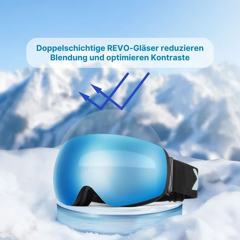 Magnetische Snowboardbrille Skibrille Schutzbrille Wintersportbrille