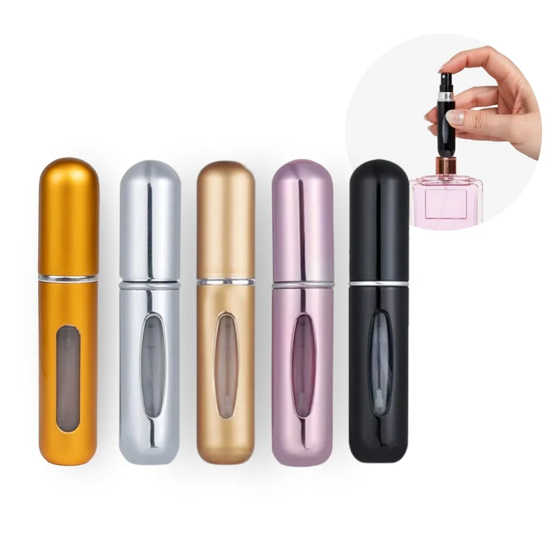 5er-Set Mini-Parfümzerstäuber 5ml Parfum Vaporisateur Mehrfarbig