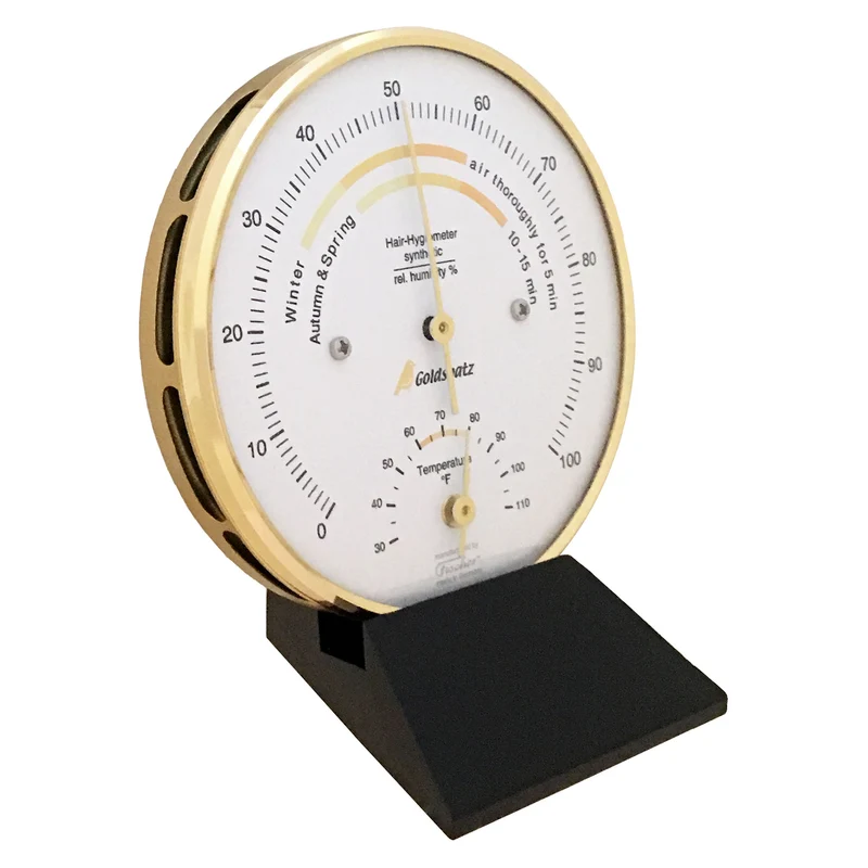 Goldspatz Wohnklima-Hygrometer mit Thermometer °F, 103 mm (US-Version / Inch, °F)