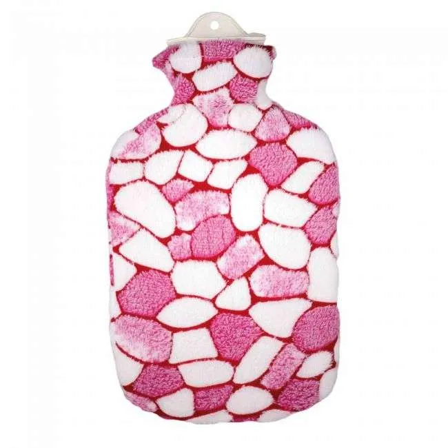 Wärmflasche 2,0 Liter mit Plüschbezug