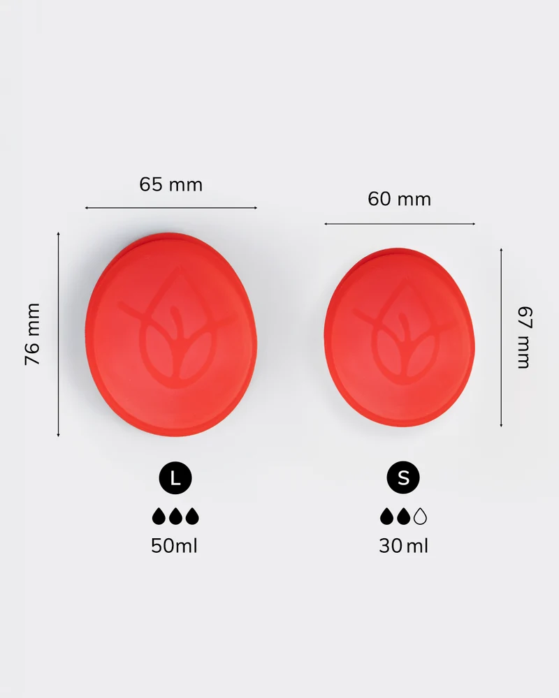 Menstruationsdisk / Menstruationsscheibe - Größe S & L | inkl. Aufbewahrungsbeutel