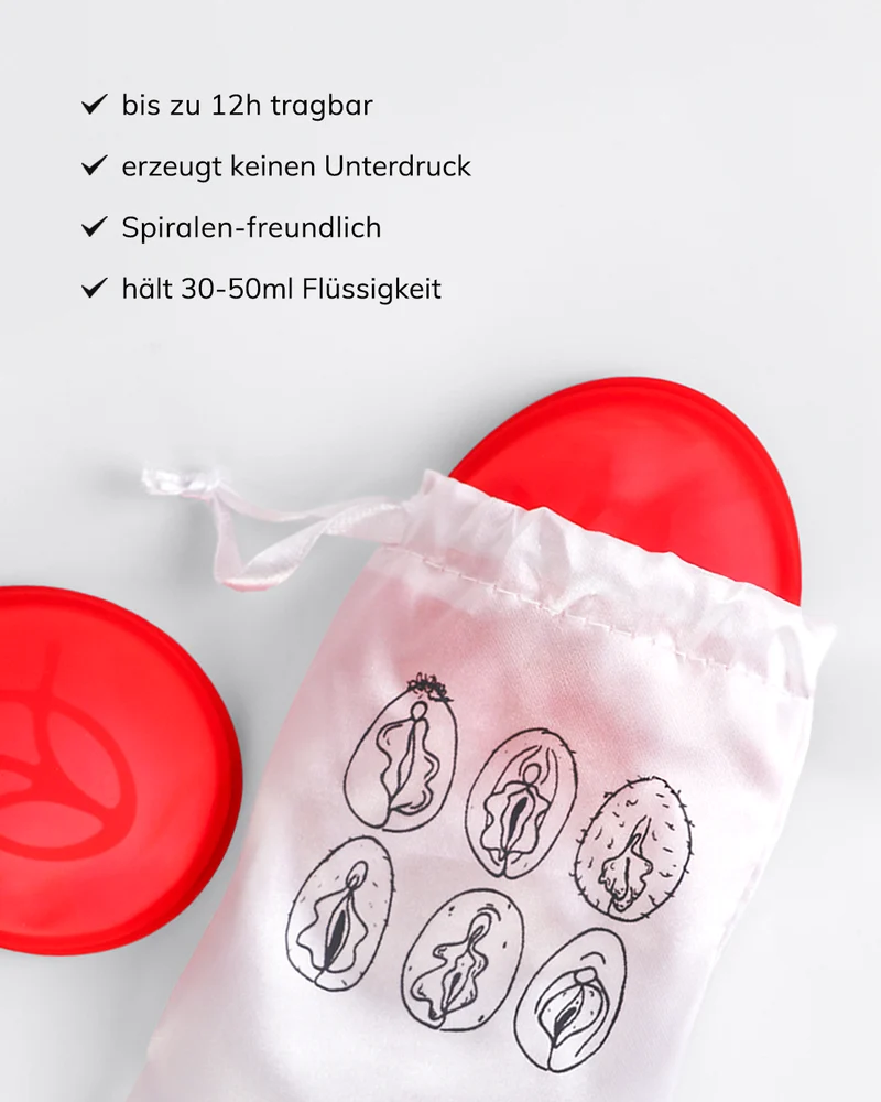 Menstruationsdisk / Menstruationsscheibe - Größe S & L | inkl. Aufbewahrungsbeutel