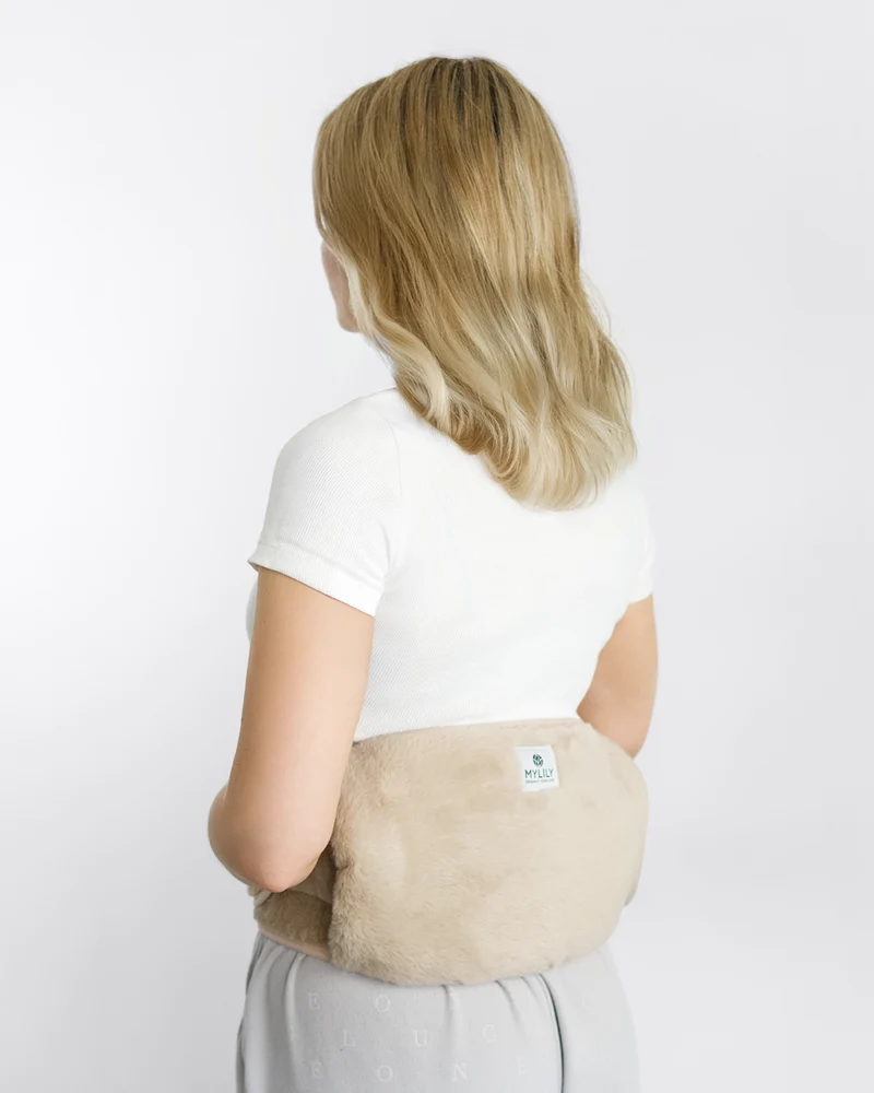 Wärmflaschengürtel Beige | Wärmegürtel inkl. Wärmflasche